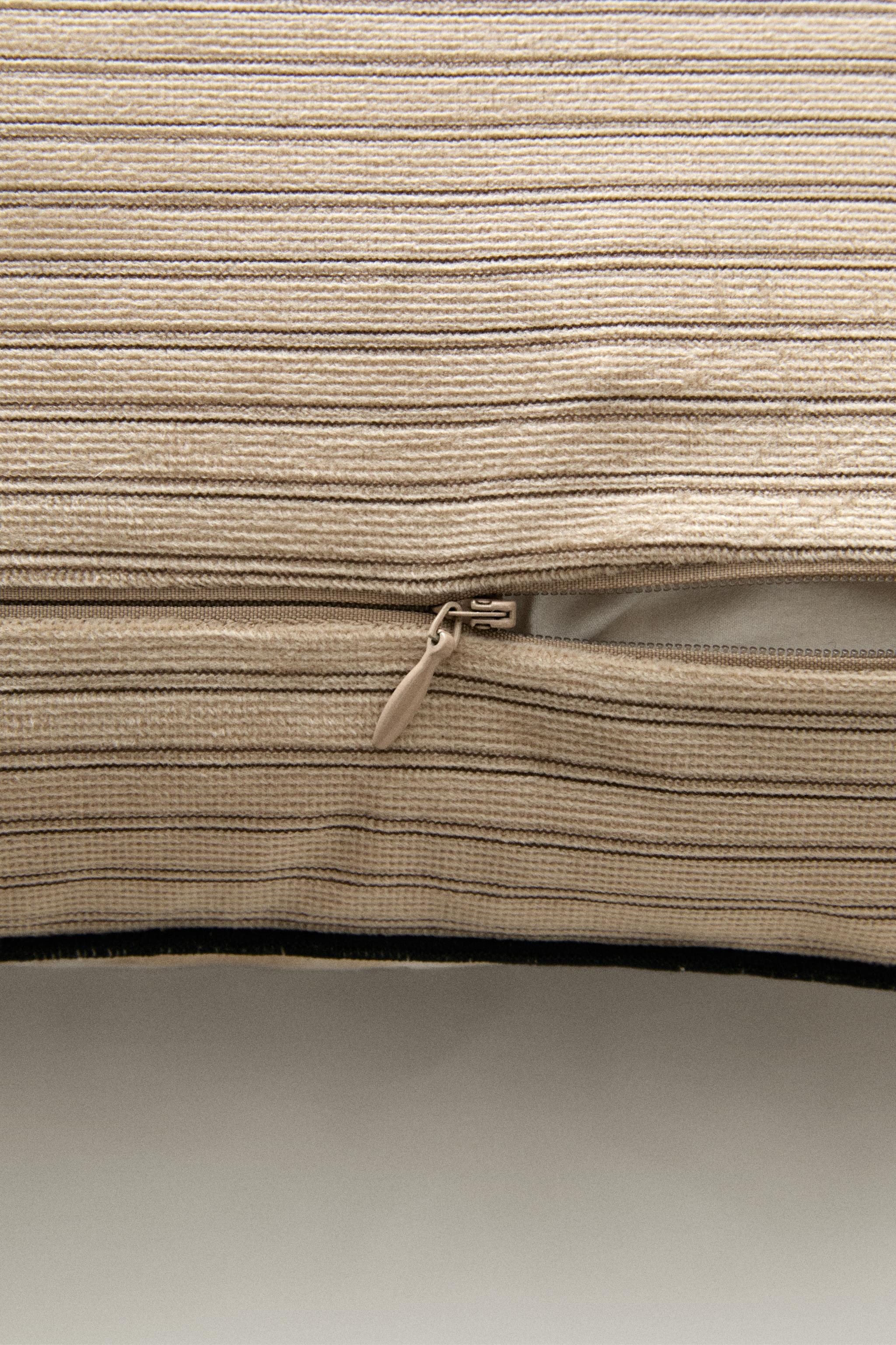 STRIPED VELVET THROW PILLOW COVER